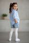 My Little One's Stars Detailed Badi and Striped Girls' Shirt - Blue - 2