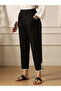 Women Black Lace Trim Tapered Trousers - 3