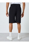 Men Black Oversized Terry Shorts - 4