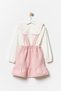 Girl's Shirt Dress with Pocket Detail Pink - 4