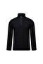 Black Regular Fit Half Turtleneck Zippered Sweatshirt