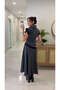 ZR Murre Anthracite Lace Detail Belted Blouse Skirt Set - 3
