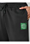 Men Black Wide Leg Scuba Joggers with Patch - 3