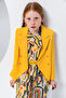 Girl's Stylish Yellow Blazer Jacket with Button Detail - 4