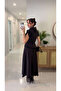 ZR Murre Dark Brown Lace Detail Belted Blouse Skirt Set - 3