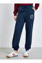 Women Navy Blue Graphic Print Tapered Joggers - 2