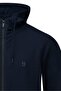 Navy Blue Regular Fit Cotton Hooded Sweatshirt - 2