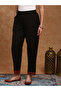 Women Black Embroidered Hem Pants - 3