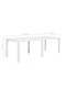 Garden Table White 220x90x72 cm Plastic Rattan Look - 3