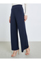 Women Navy Blue Wide Leg Trousers - 2