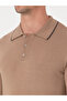 Camel Slim Fit Cotton Blend Polo Collar Knitwear Sweater 50318712-Vr015 - 7
