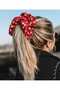 1 Piece Women's Red Floral Satin Hair Elastic Scrunchie/Hair Accessory