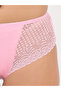 Pack of 3-Mid Waist Hipster Panties with Lace Wings - Cotton - 3