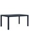 Garden Table Anthracite 150x90x72 cm Plastic Rattan Look