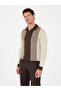Brown Slim Fit Cotton Blend Zippered Polo Collar Knitwear Sweater 50318975-Vr029 - 3
