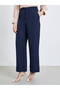 Women Navy Blue Wide Leg Trousers - 2