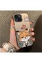 iPhone 13/14 Compatible Heart-Themed Fox and Rabbit Printed Case, Matching Cover for Friends and Couples