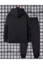 Sporty Trendy Outdoor Two-Piece Set, Stylish K Hooded Top and Sporty Long Pants - 2