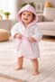 Baby Girl Cute Cat Figured Slippers, Bathrobe and Towel Set, 100% Cotton Fabric, 0-2 Years Old - 5