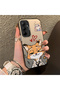 Samsung Galaxy A35 Compatible Heart-Themed Fox and Rabbit Printed Case, Matching Cover for Friends and Couples