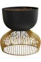 Metal Plant Stand with Pot – Gold & Black Mild Steel Indoor Planter - 4