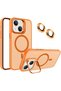 iPhone 13 Case with Stand, Magsafe Metal Button, Camera Lens Cover and Gift