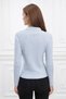 Women's Knitwear Cardigan Baby Blue Zippered Long Sleeve Shirt Collar Corded Fabric Double Open Zipper Casual - 3