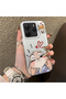 Redmi Note 14 4g Compatible Heart-Themed Fox and Rabbit Printed Case, Matching Cover for Friends and Couples