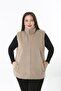 Women's Beige Cashmere Plus Size Vest - 3