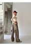Brown Tinted Wide-Leg Pants - 4