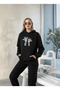 Dear Lover Combination Cute Giraffe Printed Top and Bottom Hooded Oversized Tracksuit (the Price Is for 2 Sets) - 4