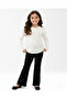 Girl's Corded Fabric Stoned Transitional Stylish 2-Piece Set L 4-12 Years Old Stoned Flared L Tights and Blouse