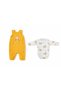 Baby Boy Embroidered Car-Motif Mustard 2-Piece Salopet Set - 6