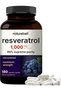 Resveratrol Supplement 1000mg Per Serving, 180 Veggie Capsules, 99% Pure Trans-Resveratro