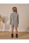 Girl's Cotton Black-White Textured Jacket and Skirt Set - 3-Piece Set Including T-Shirt - 3