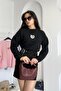 Heart Stone Detail Knitwear Sweater - Black Black - 4