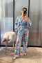 Colorful Floral Print Two-Piece Set - Light Blue Light Blue - 5