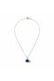 Women's Blue Agate Stone Steel Chain Natural Stone Handmade Necklace