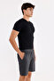 Mercerized Textured Fabric, Elastic Waist, Side Pockets, Back Single Pocket, Comfortable Fit Near Knee Length Sports Shorts - 8