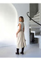 Linen Skirt with Cut-Out Hem and Front Slit - 3