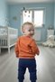Mojo baby boy 9-24 months Printed three-thread tracksuit set brick red - 3