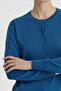 Navy Blue Crew Neck Women's Cardigan - 3