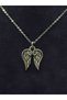 Double Winged Angel Figure Women's Steel Necklace Love Lover Luck Themed Jewelry Daily Accessory New Gift