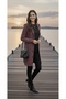 Women's Knitwear Cardigan Jacket Cinnamon Long Sleeve Hooded Embossed Patterned Stripe Paneled - 6
