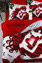 Valentine's Day Cotton Satin Double Duvet Cover Set with Elastic Sheets Love Wrap - 3