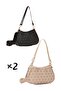 Women's Crossbody Baguette Hand and Shoulder Bag 2 Pieces