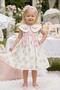 Pamina girl baby 6-24 months flower embroidered b Peter Pan collar dress ecru