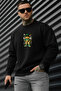 Men's Winter Cotton Bear King Printed Regular Crew Neck Sweatshirt