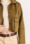Women's Khaki Pocket Detailed Unlined Suede Jacket Ckt-19000508 - 6