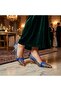 Valley Ethnic Pattern Closed-Back Short Heeled Shoes - 6